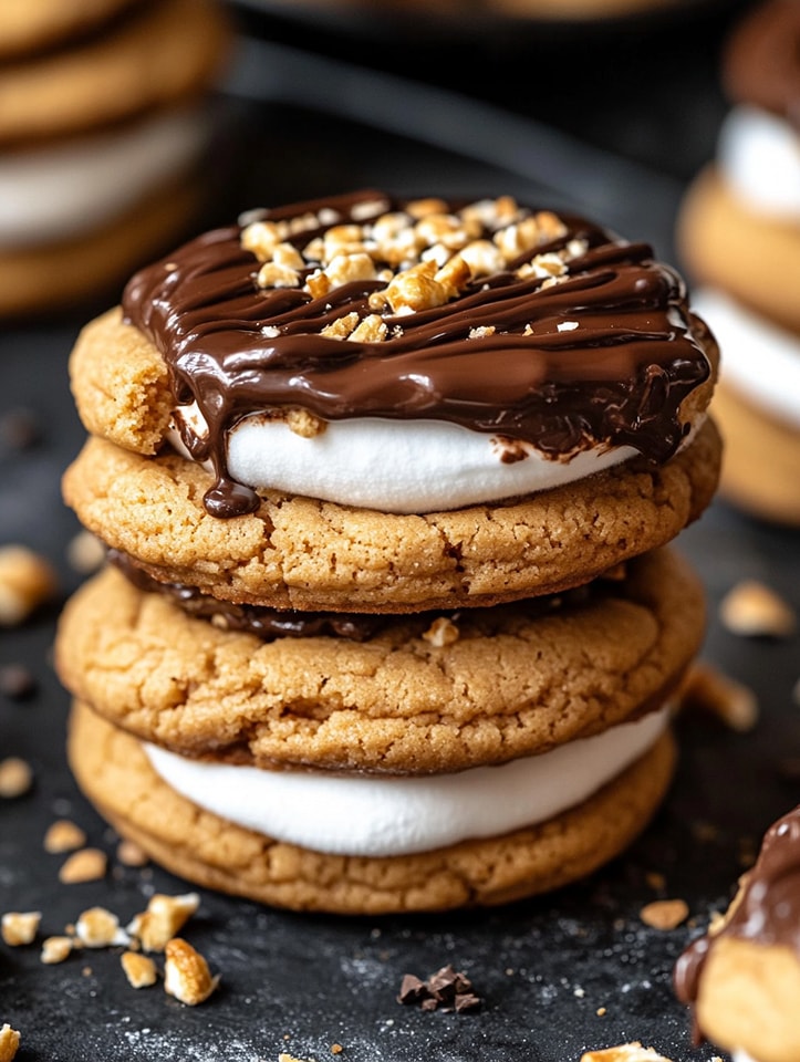 Peanut Butter Marshmallow S’mores Cookies