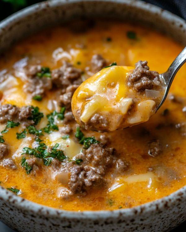 Low Carb Cheesy Hamburger Soup