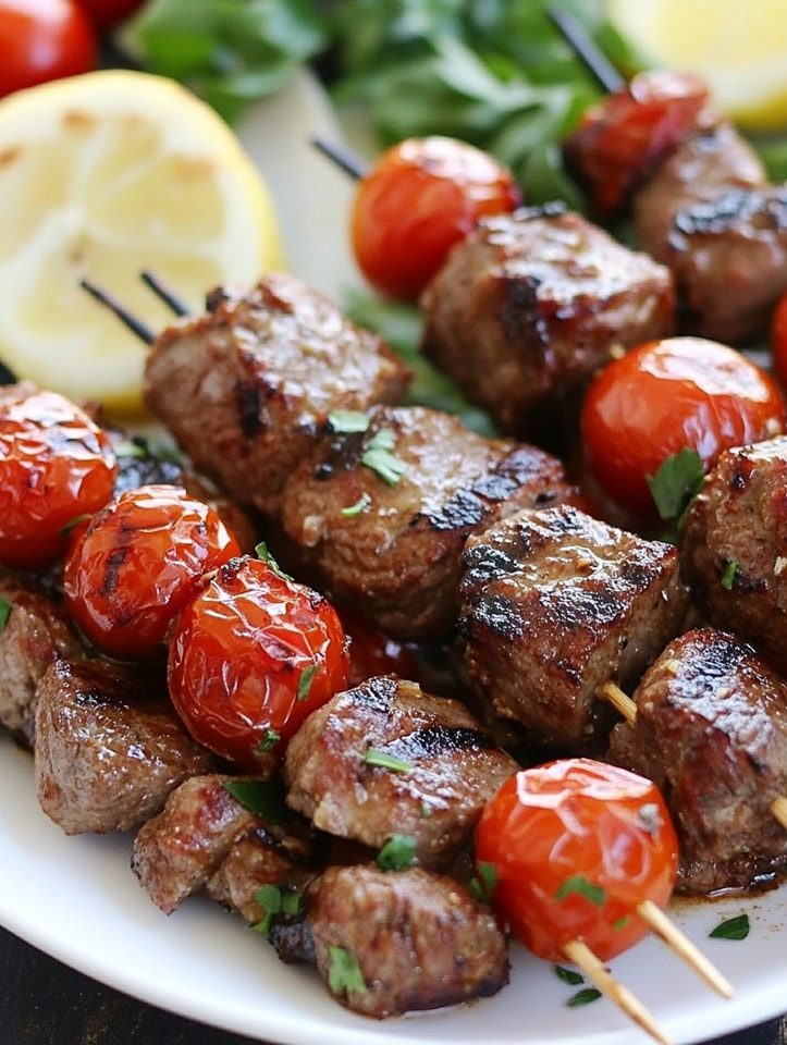 Grilled Lamb & Tomato Skewers