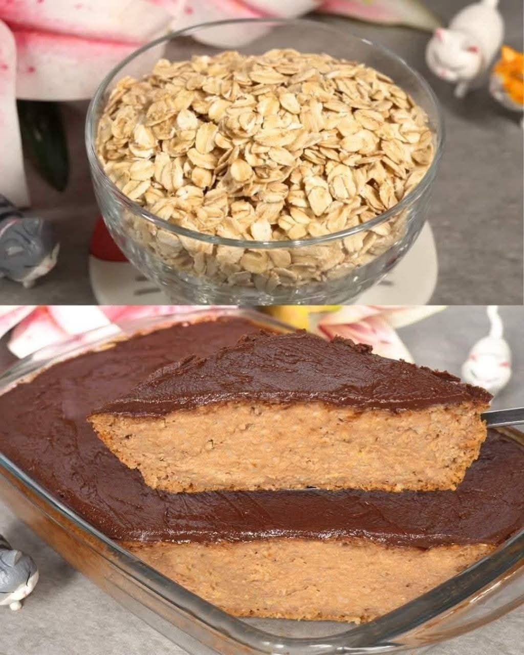 Healthy Gluten-Free Slimming Dessert: Oatmeal, Cocoa, and Banana Delight