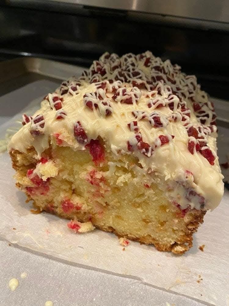 Cranberry, orange and banana bread with vegan buttercream