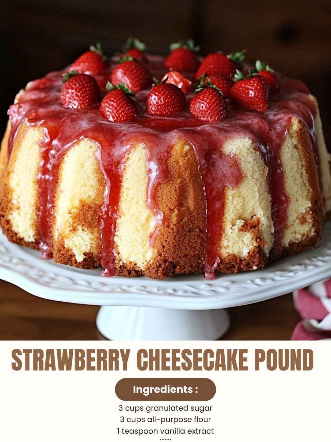 Strawberry Cheesecake Pound Cake