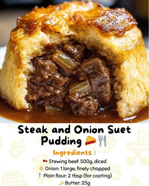 Steak and Onion Suet Pudding
