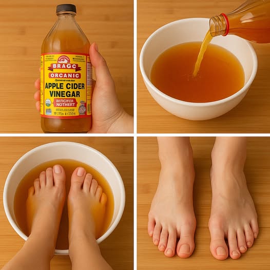 I soaked my feet in APPLE CIDER VINEGAR and 15 minutes later I was shocked at what happened !