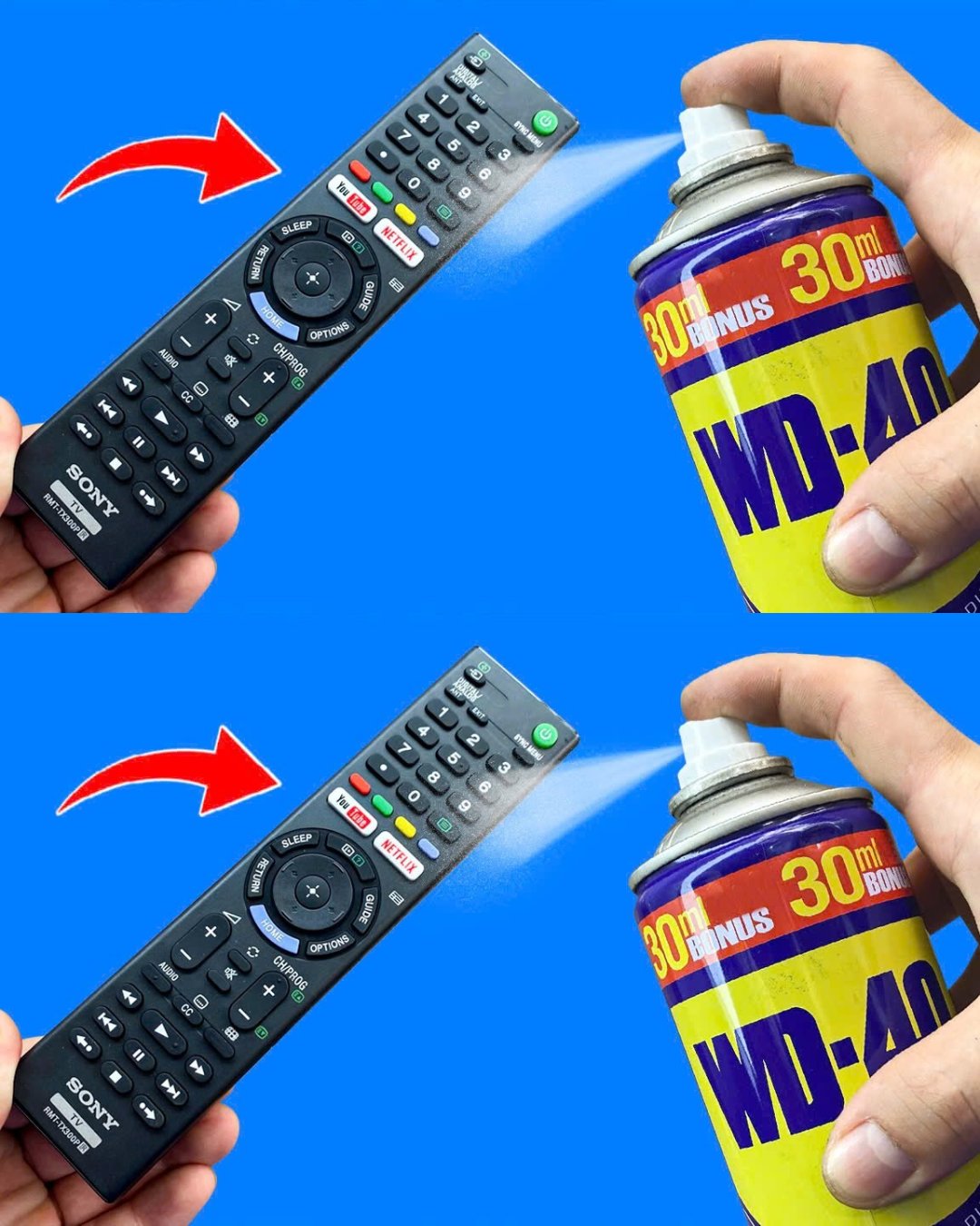 Take a regular WD-40 and repair all the remotes in your home.