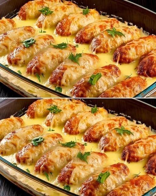 Daily Favorite Stuffed Cabbage Rolls on a Vegetable Bed