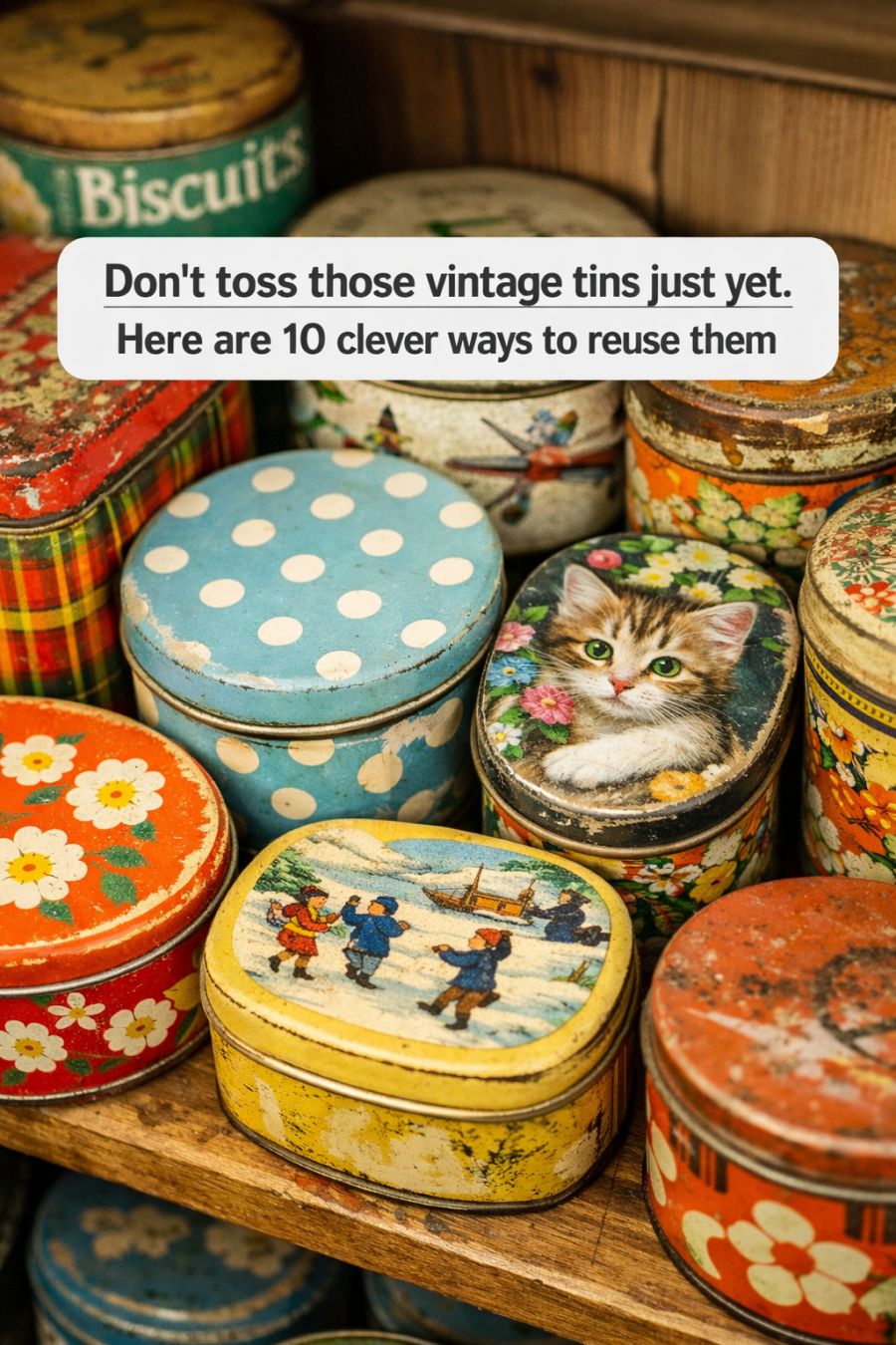 Don’t toss those vintage tins just yet. Here are 10 clever ways to reuse them